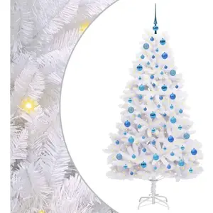Sapin De Noël Artificiel À Branches Articulées Blanc 180 Cm Vidaxl pas cher