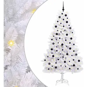 Sapin De Noël Artificiel À Branches Articulées Blanc 210 Cm Vidaxl pas cher