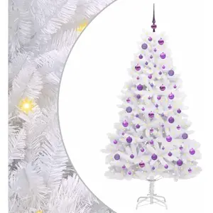 Sapin De Noël Artificiel À Branches Articulées Blanc 180 Cm Vidaxl pas cher