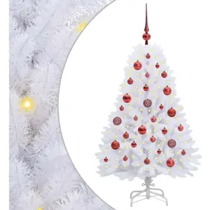 Sapin De Noël Artificiel À Branches Articulées Blanc 120 Cm Vidaxl pas cher