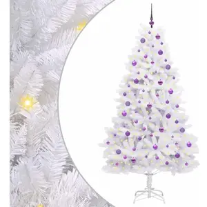 Sapin De Noël Artificiel À Branches Articulées Blanc 210 Cm Vidaxl pas cher