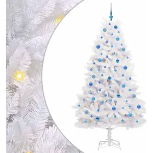 Sapin De Noël Artificiel À Branches Articulées Blanc 210 Cm Vidaxl pas cher
