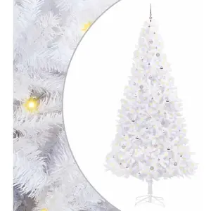 vidaXL Sapin de Noël artificiel blanc 300 cm PVC et acier pas cher
