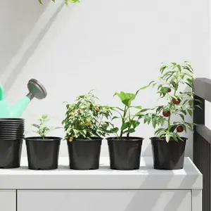 Comparateur de prix : vidaXL Pot à fleurs 50 pcs Noir Ø 15 x 12,5 cm Plastique