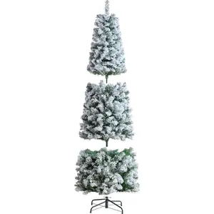 SucceBuy Arbre de Noël artificiel 1,98m avec 250 LED et 814 branches pas cher