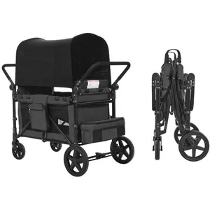 Poussette Wagon Pour 4 Enfants-Duoku-Poussette Quadruple Pliable-Avec ...