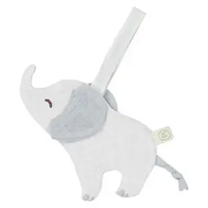 Doudou attache-sucette en gaze de coton Elephant Safari Friends pas cher