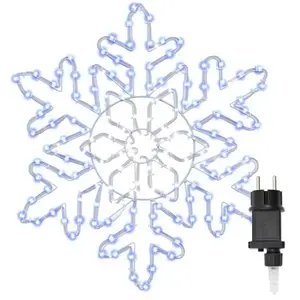 Comparateur de prix : vidaXL Flocon de Noël avec 156 LED Bleu 55.5 x 55.5 x 0.75cm PVC