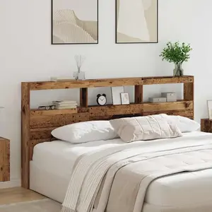 vidaXL Tête de lit Bois Ancien 200 x 17 x 102 cm Bois d'ingénierie pas cher