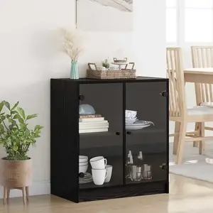 vidaXL Meuble d'appoint Chêne noir 68 x 37 x 75,5 cm Bois d'ingénierie pas cher