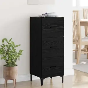 vidaXL Buffet Chêne noir 34,5 x 34 x 90 cm Bois d'ingénierie pas cher