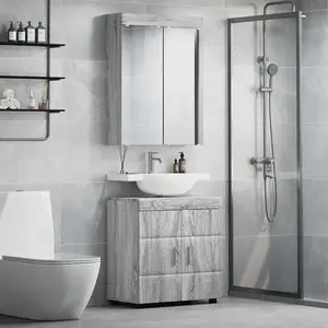 vidaXL Ensemble de mobilier de salle de bain TULUM Gris Sonoma pas cher
