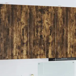 vidaXL Meuble mural de cuisine avec porte Chêne fumé 30 x 31 x 100 cm pas cher