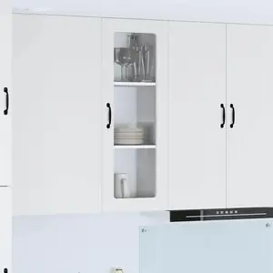 vidaXL Meuble mural de cuisine avec étagère Blanc 40 x 31 x 100 cm pas cher