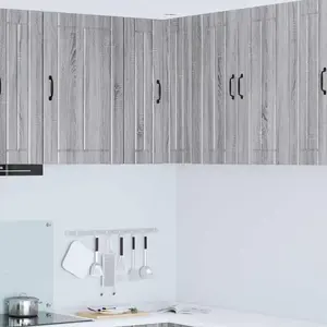 vidaXL Meuble mural de cuisine avec porte Gris Sonoma 57 x 57 x 80 cm pas cher