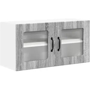 vidaXL Meuble mural de cuisine avec porte Gris Sonoma 80 x 31 x 40 cm pas cher