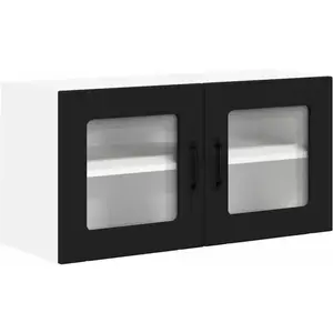 vidaXL Meuble mural de cuisine Noir 80 x 31 x 40 cm Bois d'ingénierie pas cher