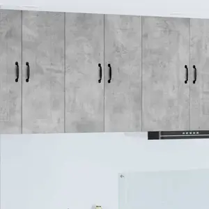 vidaXL Meuble mural de cuisine avec étagère Gris béton 60 x 31 x 80 cm pas cher