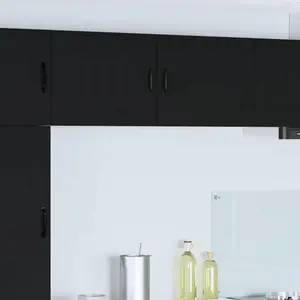 vidaXL Meuble mural de cuisine Noir 50 x 31 x 40 cm Bois d'ingénierie pas cher