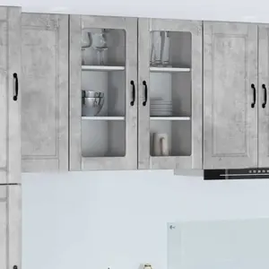 vidaXL vidaXL Meuble mural de cuisine 2 pcs Gris béton 40 x 31 x 80 cm
