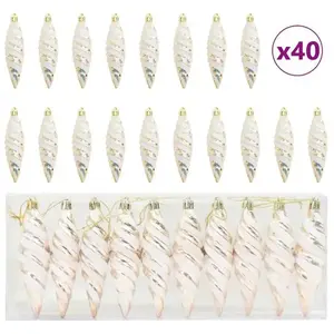 vidaXL Vidaxl Décoration De L'arbre De Noël 40 Pcs Champagne pas cher