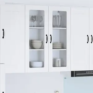 vidaXL Meuble mural de cuisine avec étagère Blanc 80 x 31 x 100 cm pas cher