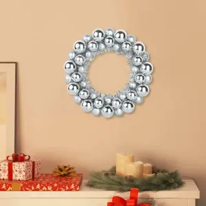 Comparateur de prix : vidaXL vidaXL Couronnes de Boules de Noël 2 pcs Argent 33 x 33 x 7 cm