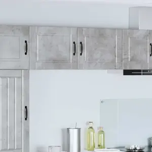 vidaXL Vidaxl Meuble Mural De Cuisine 2 Pcs Gris Béton 50 X 31 X 40 Cm pas cher