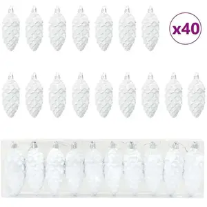 Comparateur de prix : vidaXL Vidaxl Décoration De L'arbre De Noël 40 Pcs Blanc