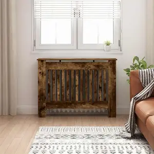 vidaXL Couverture de radiateur Chêne fumé 112 x 19 x 81,5 cm pas cher