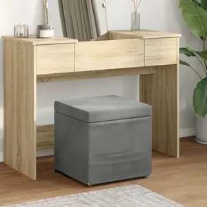 vidaXL Tabouret Gris foncé 41 x 41 x 40 cm Velours et Bois Composite pas cher