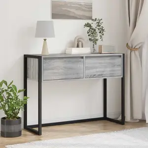 vidaXL Table d'appoint Gris Sonoma 100 x 36 x 75 cm Bois d'ingénierie