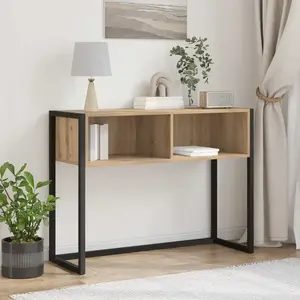 Comparateur de prix : vidaXL Table d'appoint avec stockage Chêne artisan 100 x 36 x 75 cm