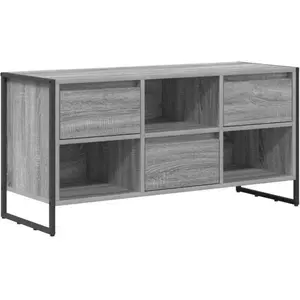 vidaXL Armoire TV gris Sonoma 100 x 36 x 49,5 cm Bois composite pas cher