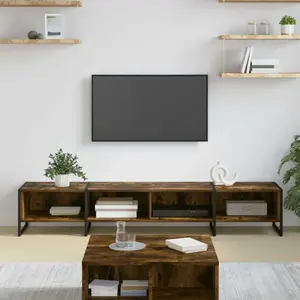 vidaXL Meuble TV Chêne Fumé 170,5 x 36 x 30,5 cm Bois d'ingénierie pas cher