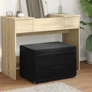 vidaXL Tabouret Noir 60 x 40 x 40 cm Velours et Bois Composite pas cher