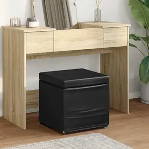vidaXL Tabouret Noir Cuir Synthétique et Bois Composite pas cher