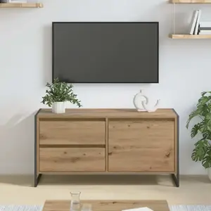vidaXL Meuble TV Chêne artisan 100 x 36 x 49.5 cm Bois d'ingénierie pas cher