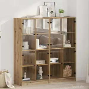vidaXL vidaXL Haut Armoire 2 pcs Chêne artisanal 136 x 37 x 142 cm pas cher