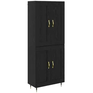vidaXL Haut Armoire Chêne noir 69,5 x 34 x 90 cm Bois d'ingénierie pas cher