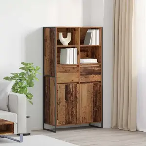 vidaXL Buffet 2 pcs Bois Ancien 81 x 36 x 150.5 cm Bois d'ingénierie pas cher