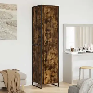 Comparateur de prix : vidaXL Garde-robe 2 pcs Chêne Fumé 50 x 50 x 200 cm Bois d'ingénierie