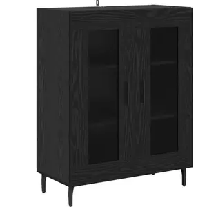 vidaXL vidaXL Buffet Chêne noir 69,5 x 34 x 90 cm Bois d'ingénierie pas cher