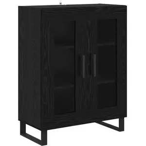 vidaXL Buffet Chêne noir 69,5 x 34 x 90 cm Bois d'ingénierie pas cher