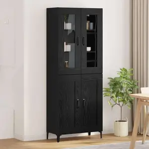 Comparateur de prix : Vidaxl haut armoire chêne noir 69,5 x 34 x 180 cm bois d'ingénierie