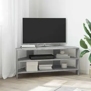 vidaXL MeubleTVd'Angle Gris béton 102x40,5x45cm Bois d'ingénierie pas cher