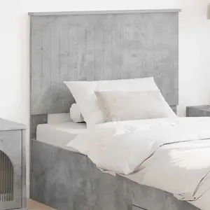 vidaXL Tête de lit avec tête de lit Gris béton 90 cm Bois d'ingénierie pas cher