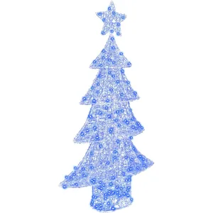 Comparateur de prix : vidaXL Vidaxl Sapin De Noël Avec 160 Led Bleu 150 Cm Acrylique
