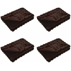 vidaXL Couverture en Fourrure de Lapin Synthétique 4 pcs Camel