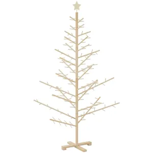 vidaXL Arbre De Noël En Bois Avec Support Naturel 180 Cm Bois Massif En Pin pas cher